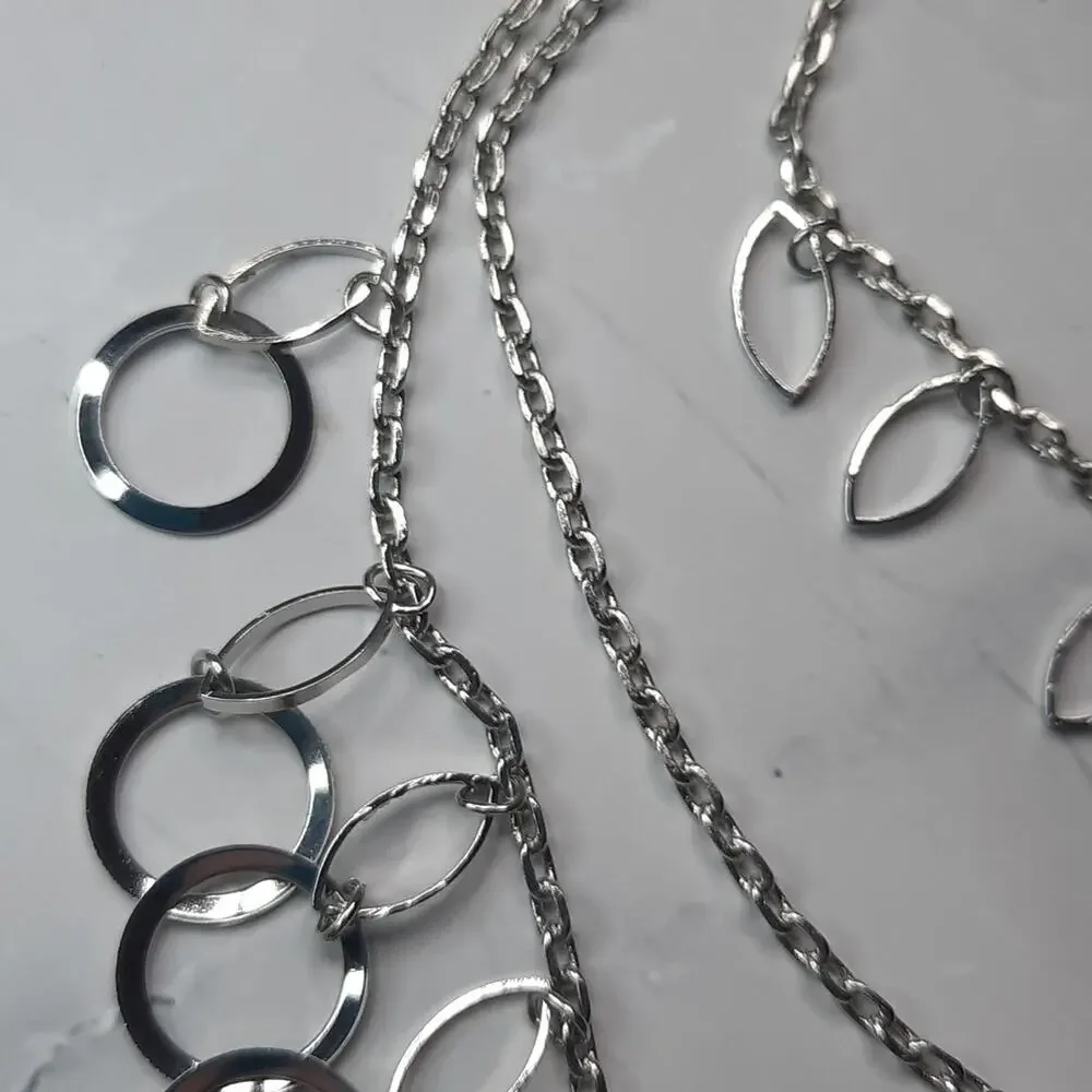 Triple Layer Silver Necklace - Picture 5 of 5